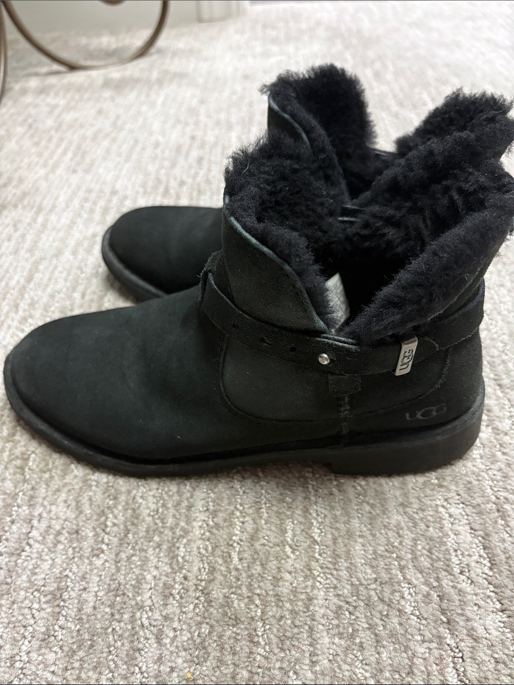 UGG Black Shearling-Lined Ankle Booties